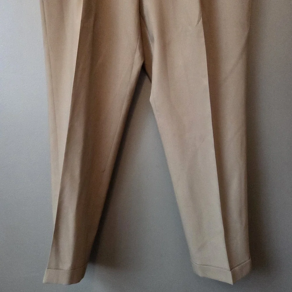 Hart Schaffner Marx Men's Brown Super 100s Wool Suit‎ Dress Pants Pleated 38x32
